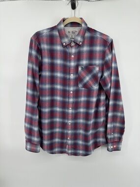 Original Penguin Heritage Ivy StreetwearBurgundy/Blue Plaid ButtonDown Shirt SzS